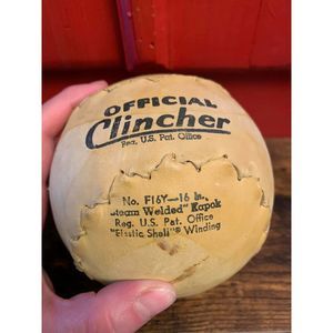 Vintage Official Clincher 16" Yellow Softball DeBeer F16Y Steam Welded Kapak